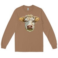 Toasted Coconut Charolais bull face Long Sleeve Tee - LillyAllenDesigns