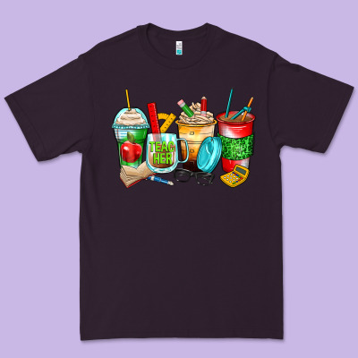 Teacher Coffee Cups Premium Tee Designed By Zillion Design Studio