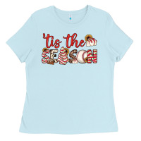 Baby Blue tis the season baseball little debbie tree cakes Ladies Tee - JahusDesignShop