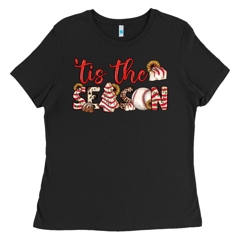 Tis The Season Baseball Little Debbie Tree Cakes Ladies Tee by JahusDesignShop | Teevron