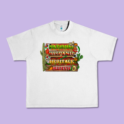 National Hispanic Heritage Month With Background Urban Heavy Tee Designed By Bundleandbundleshop