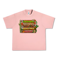 Salmon national hispanic heritage month with background Urban Heavy Tee - BundleAndBundleShop