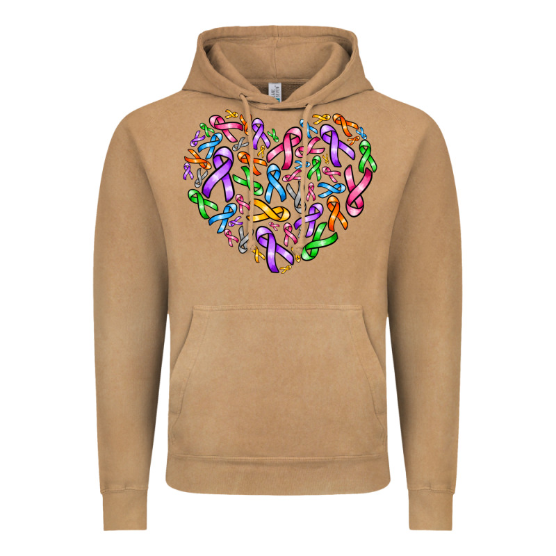 Cancer Ribbon Heart Vintage Hoodie by AdoDesignShop | Teevron