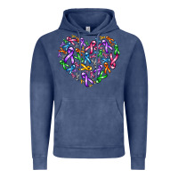 Vintage Denim cancer ribbon heart Vintage Hoodie - AdoDesignShop