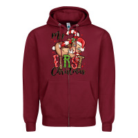 Burgundy my first christmas cute christmas sloth Zipper Hoodie - MaliasSmallBusiness