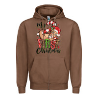 Chestnut my first christmas cute christmas sloth Zipper Hoodie - MaliasSmallBusiness