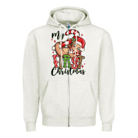 Oatmeal Heather my first christmas cute christmas sloth Zipper Hoodie - MaliasSmallBusiness