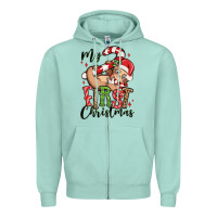 Seafoam my first christmas cute christmas sloth Zipper Hoodie - MaliasSmallBusiness