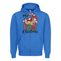 True Royal my first christmas cute christmas sloth Zipper Hoodie - MaliasSmallBusiness