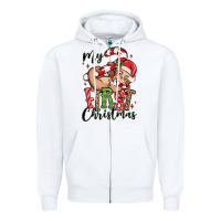 White my first christmas cute christmas sloth Zipper Hoodie - MaliasSmallBusiness