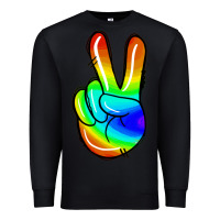 Black rainbow peace sign Premium Sweatshirt - Jasminsmagicworld