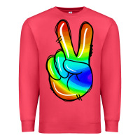 Cardinal rainbow peace sign Premium Sweatshirt - Jasminsmagicworld