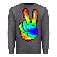Charcoal Heather rainbow peace sign Premium Sweatshirt - Jasminsmagicworld