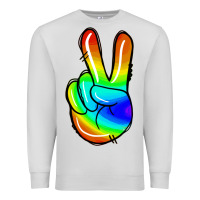 Dove Grey rainbow peace sign Premium Sweatshirt - Jasminsmagicworld