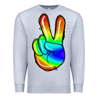 Heather Grey rainbow peace sign Premium Sweatshirt - Jasminsmagicworld