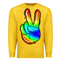 Lemon rainbow peace sign Premium Sweatshirt - Jasminsmagicworld