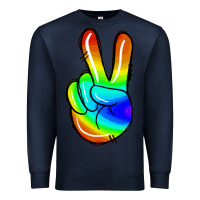 Navy rainbow peace sign Premium Sweatshirt - Jasminsmagicworld