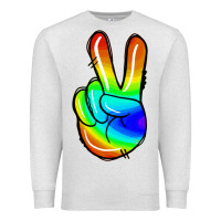 Oatmeal Heather rainbow peace sign Premium Sweatshirt - Jasminsmagicworld