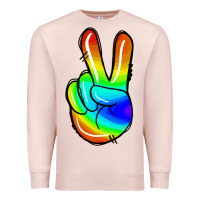 Pale Pink rainbow peace sign Premium Sweatshirt - Jasminsmagicworld