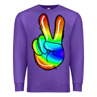 Purple rainbow peace sign Premium Sweatshirt - Jasminsmagicworld