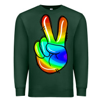Sports Green rainbow peace sign Premium Sweatshirt - Jasminsmagicworld