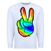 White rainbow peace sign Premium Sweatshirt - Jasminsmagicworld