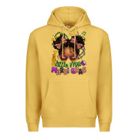 Antique Gold little miss mardi gras afro messy bun kid Premium Hoodie - texasbilliewilder