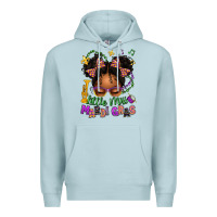 Blue Mist little miss mardi gras afro messy bun kid Premium Hoodie - texasbilliewilder