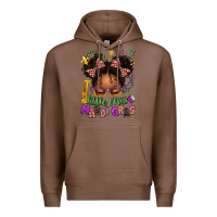 Chestnut little miss mardi gras afro messy bun kid Premium Hoodie - texasbilliewilder