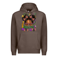Coffee little miss mardi gras afro messy bun kid Premium Hoodie - texasbilliewilder