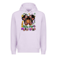 Lilac little miss mardi gras afro messy bun kid Premium Hoodie - texasbilliewilder