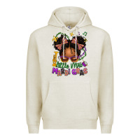 Oatmeal Heather little miss mardi gras afro messy bun kid Premium Hoodie - texasbilliewilder