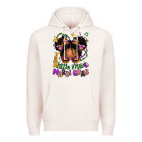Pale Pink little miss mardi gras afro messy bun kid Premium Hoodie - texasbilliewilder