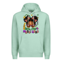 Seafoam little miss mardi gras afro messy bun kid Premium Hoodie - texasbilliewilder