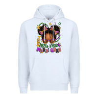 White little miss mardi gras afro messy bun kid Premium Hoodie - texasbilliewilder