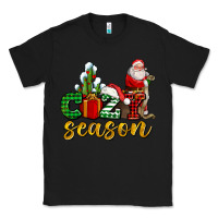 Black cozy season with santa christmas tree cactus and gift Classic Tee - AdoDesignShop