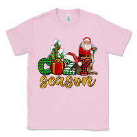 Bubblegum Pink cozy season with santa christmas tree cactus and gift Classic Tee - AdoDesignShop