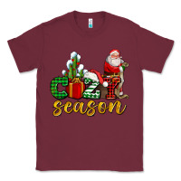 Burgundy cozy season with santa christmas tree cactus and gift Classic Tee - AdoDesignShop