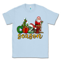 Dusty Blue cozy season with santa christmas tree cactus and gift Classic Tee - AdoDesignShop