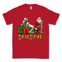 Red cozy season with santa christmas tree cactus and gift Classic Tee - AdoDesignShop