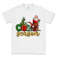 White cozy season with santa christmas tree cactus and gift Classic Tee - AdoDesignShop