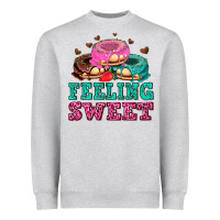 Heather Grey feeling sweet donuts Heavyweight Sweatshirt - AdoDesignShop