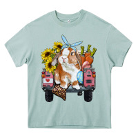 Arona easter truck with bunny sunflowers and eggs Heavy Core Tee - RanaPortraitStore