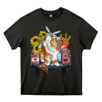 Asphalt easter truck with bunny sunflowers and eggs Heavy Core Tee - RanaPortraitStore