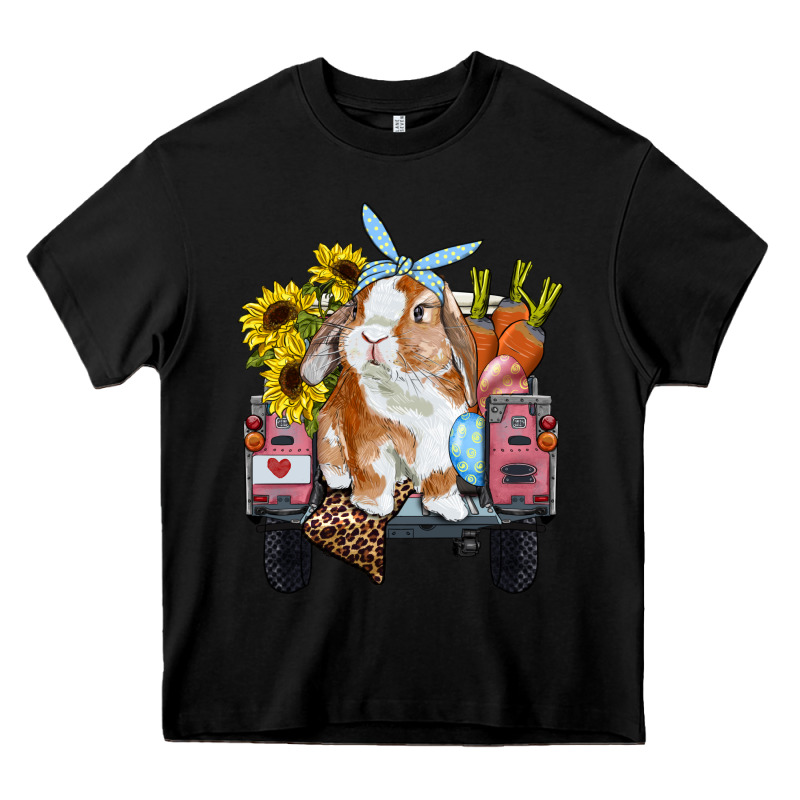 Easter Truck With Bunny Sunflowers And Eggs Heavy Core Tee by RanaPortraitStore | Teevron