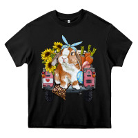 Black easter truck with bunny sunflowers and eggs Heavy Core Tee - RanaPortraitStore