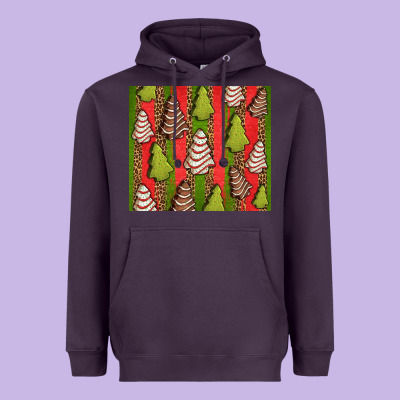 Christmas Cakes Leopard Heavyweight Hoodie Designed By Jasminsmagicworld