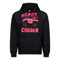 Black Heart crusher pink monster truck Valentine's Day Urban Hoodie - HowdyJamesFarm