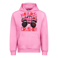 Fuchsia Pink Heart crusher pink monster truck Valentine's Day Urban Hoodie - HowdyJamesFarm