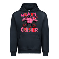 Navy Heart crusher pink monster truck Valentine's Day Urban Hoodie - HowdyJamesFarm